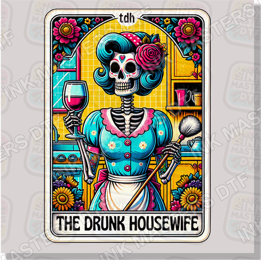 The Drunk Housewife Tarot Card DTF Transfer - Ink Masters DTF