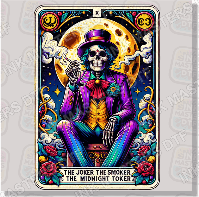 The Joker The Smoker The Midnight Toker Tarot Card DTF Transfer - Ink Masters DTF