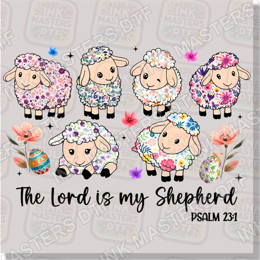 The Lord Is My Shepard Floral Lambs DTF Transfer - Ink Masters DTF