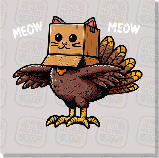 Thanksgiving Turkey Disguise Cat DTF Transfer