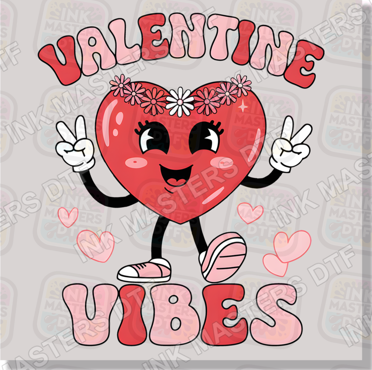 Valentine Vibes Hippie Heart DTF Transfer - Ink Masters DTF