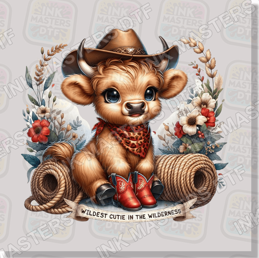 Wildest Cutie Highland Cow DTF Transfer - Ink Masters DTF