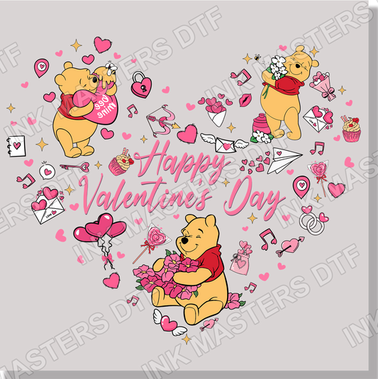 Winnie The Pooh Happy Valentines Day DTF Transfer - Ink Masters DTF